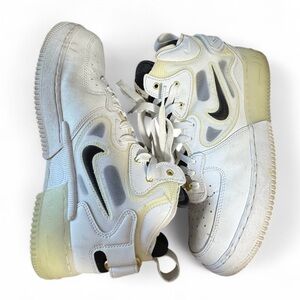 Mens Size 9.5 Nike Air Force 1 Mid React White Black 40th Anniversary